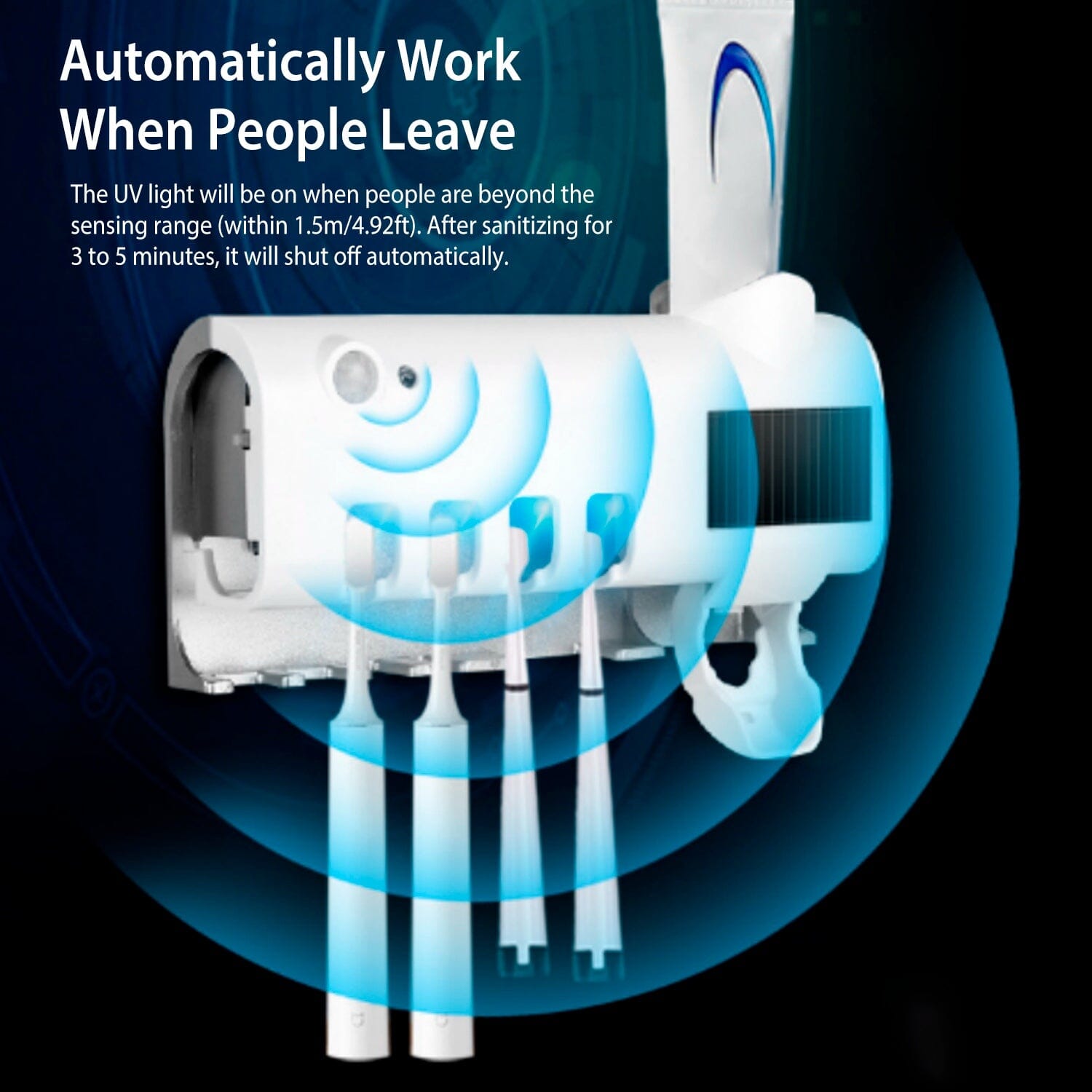 Wall Mounted Toothbrush Sanitizer Holder IR Induction UV Sanitization Rack Comfortable Online