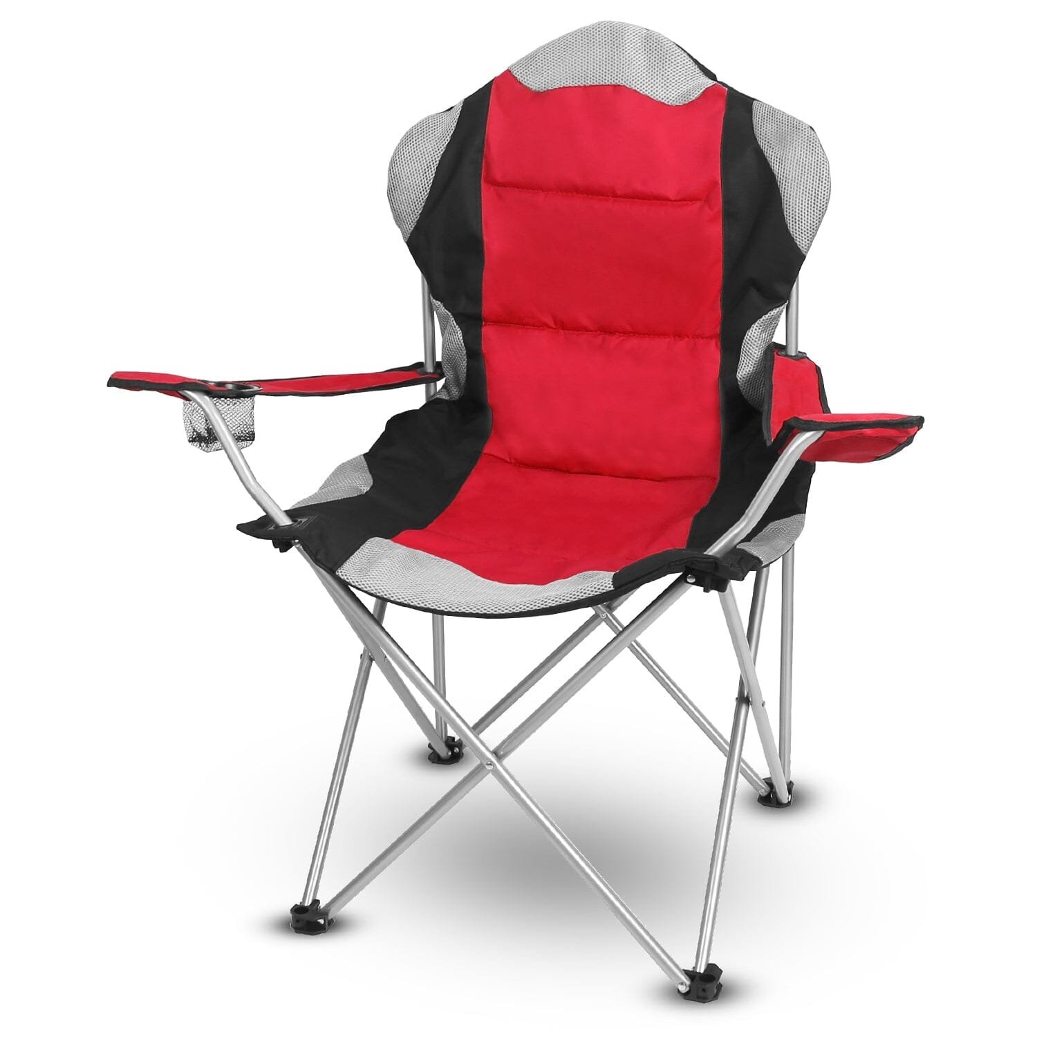 Padded Seat Arm Back Foldable Camping Chair Heavy Duty Steel Lawn Cheap Sale Supply