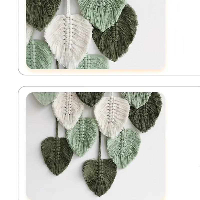 Handwoven Cotton Rope Leaf Tapestry Cheap Sale Visit New