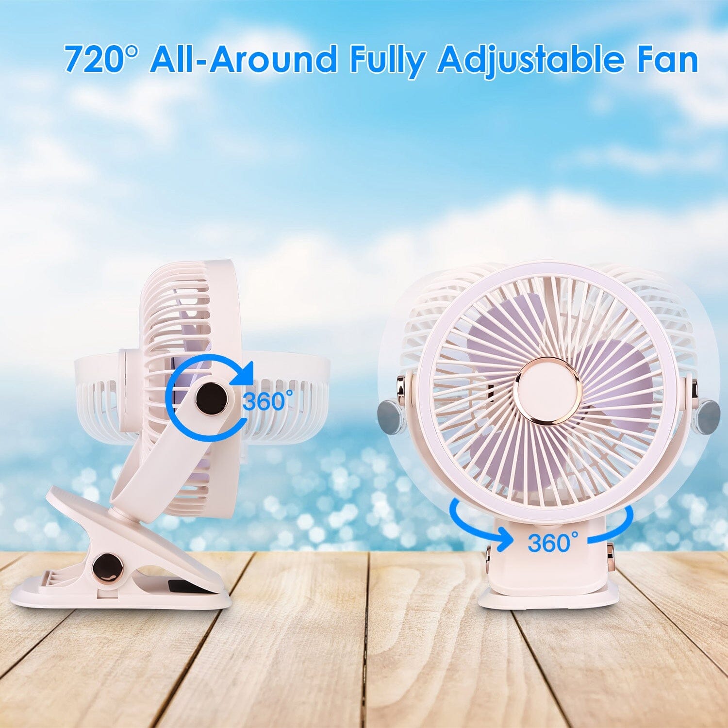 Portable Quiet Rechargeable Clip-On Fan Buy Online