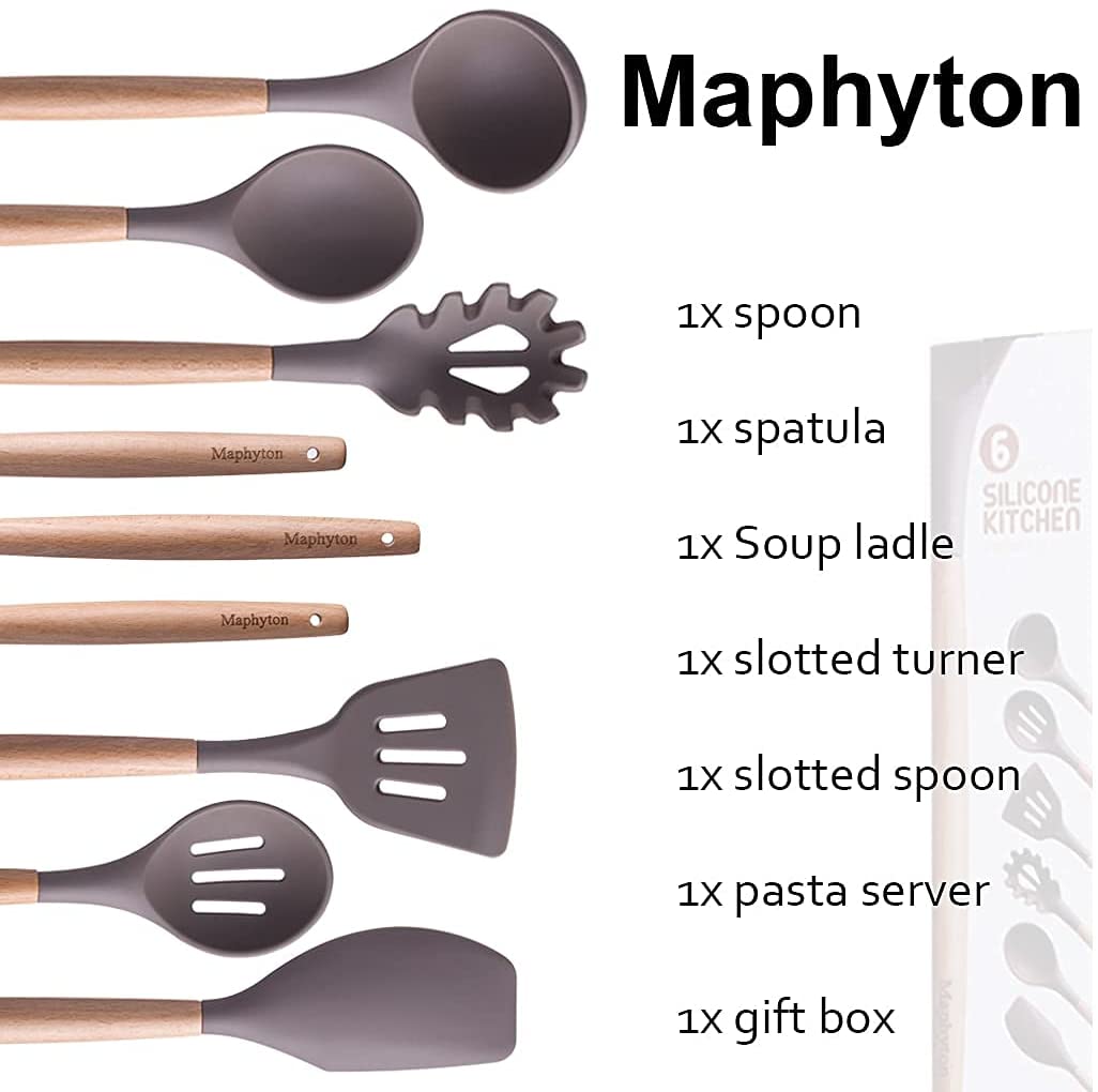 6-Piece: Maphyton Nonstick Silicone Cooking Utensils Set Free Shipping Cheap Pice