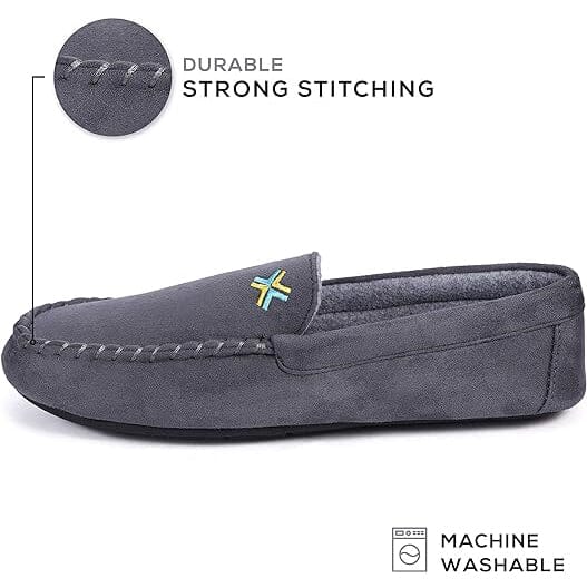 Roxoni Men Slippers, Suede Moccasin Slipper with Memory Foam Outlet Shop