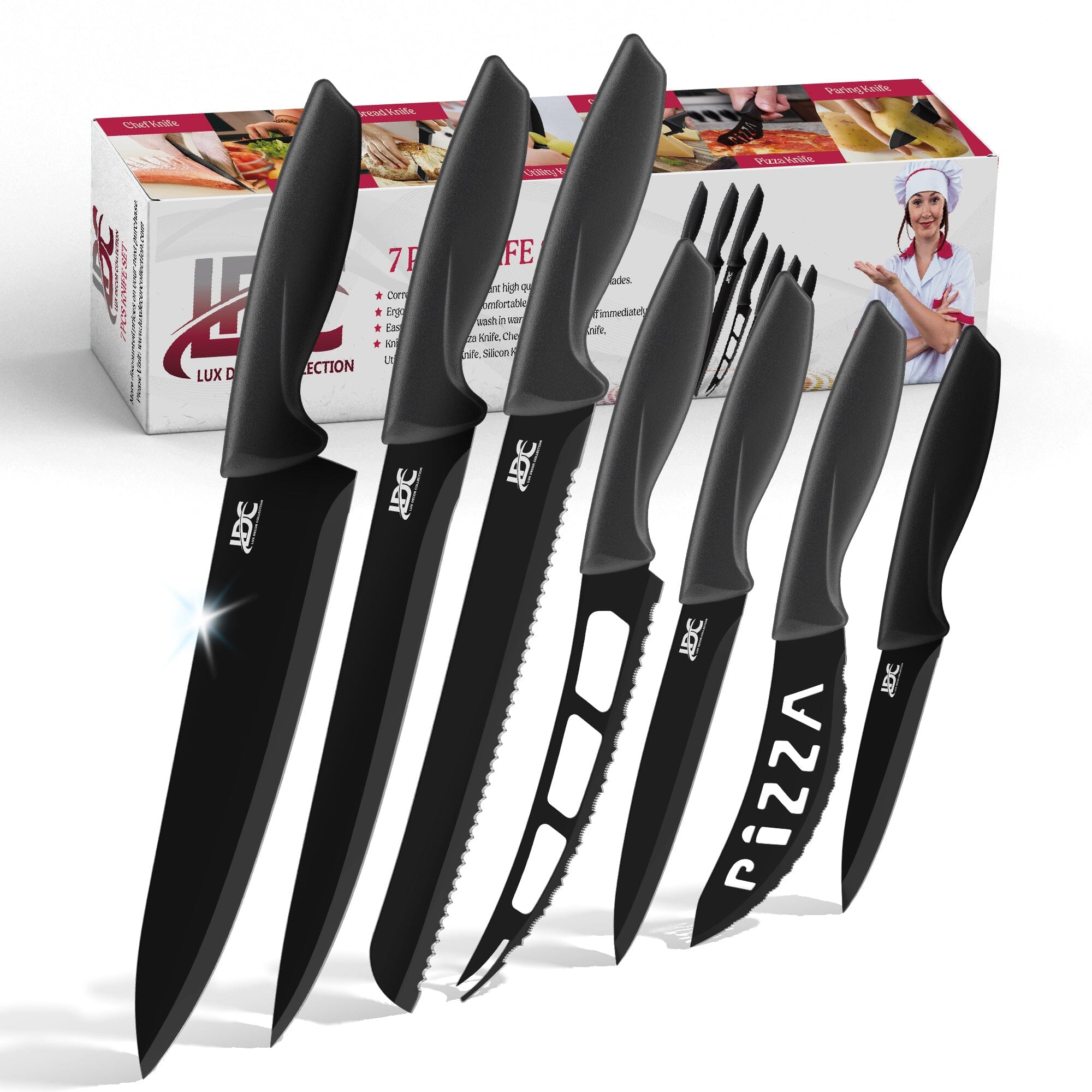 Lux Decor Collection Kitchen Knife Set Ultra Sharp Stainless Steel Knives Set Cheap 100% Original