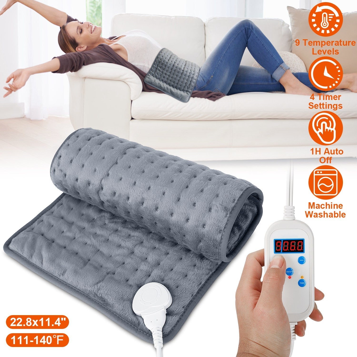 Electric Heating Pad with 9 Temperature Levels Free Shipping Inexpensive