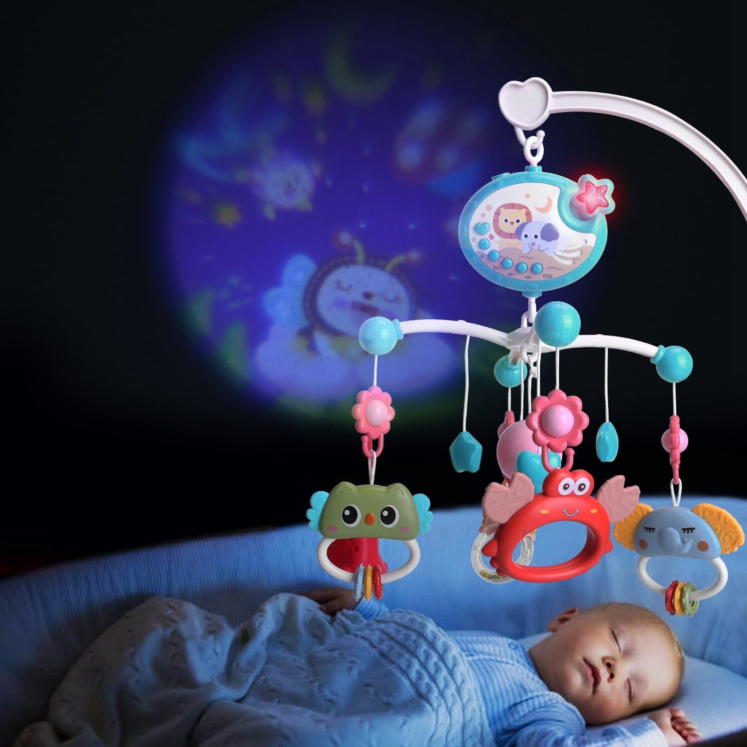 Baby Musical Crib Bed Bell Rotating Mobile Star Projection Inexpensive Cheap Online