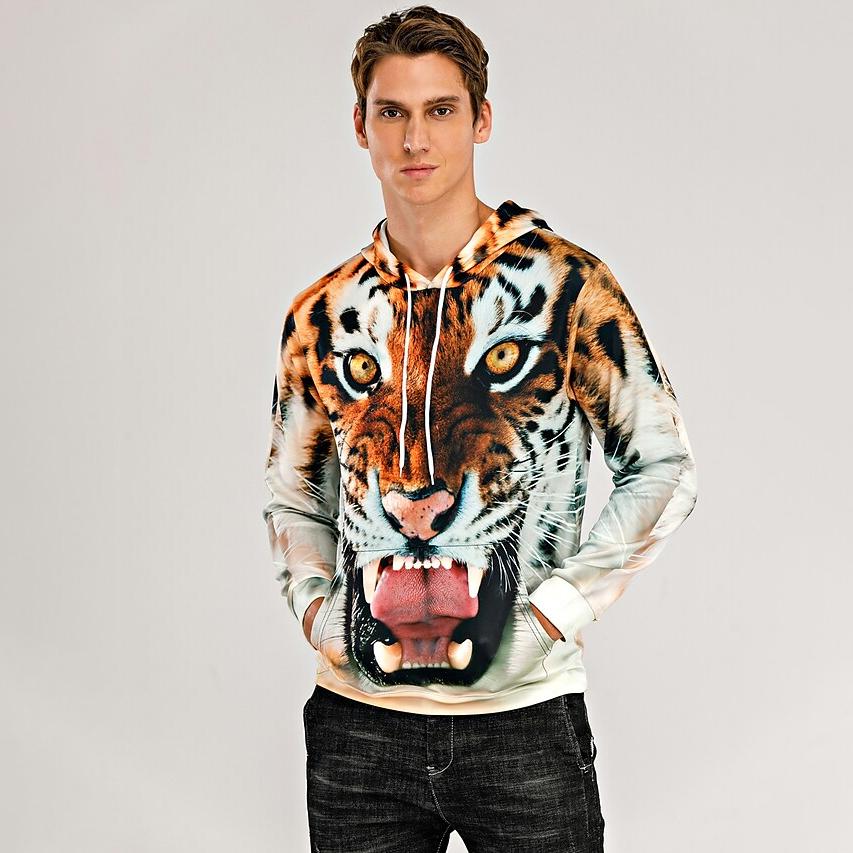 Men's Animal Patterned 3D Tiger Hoodie Really Cheap Shoes Online