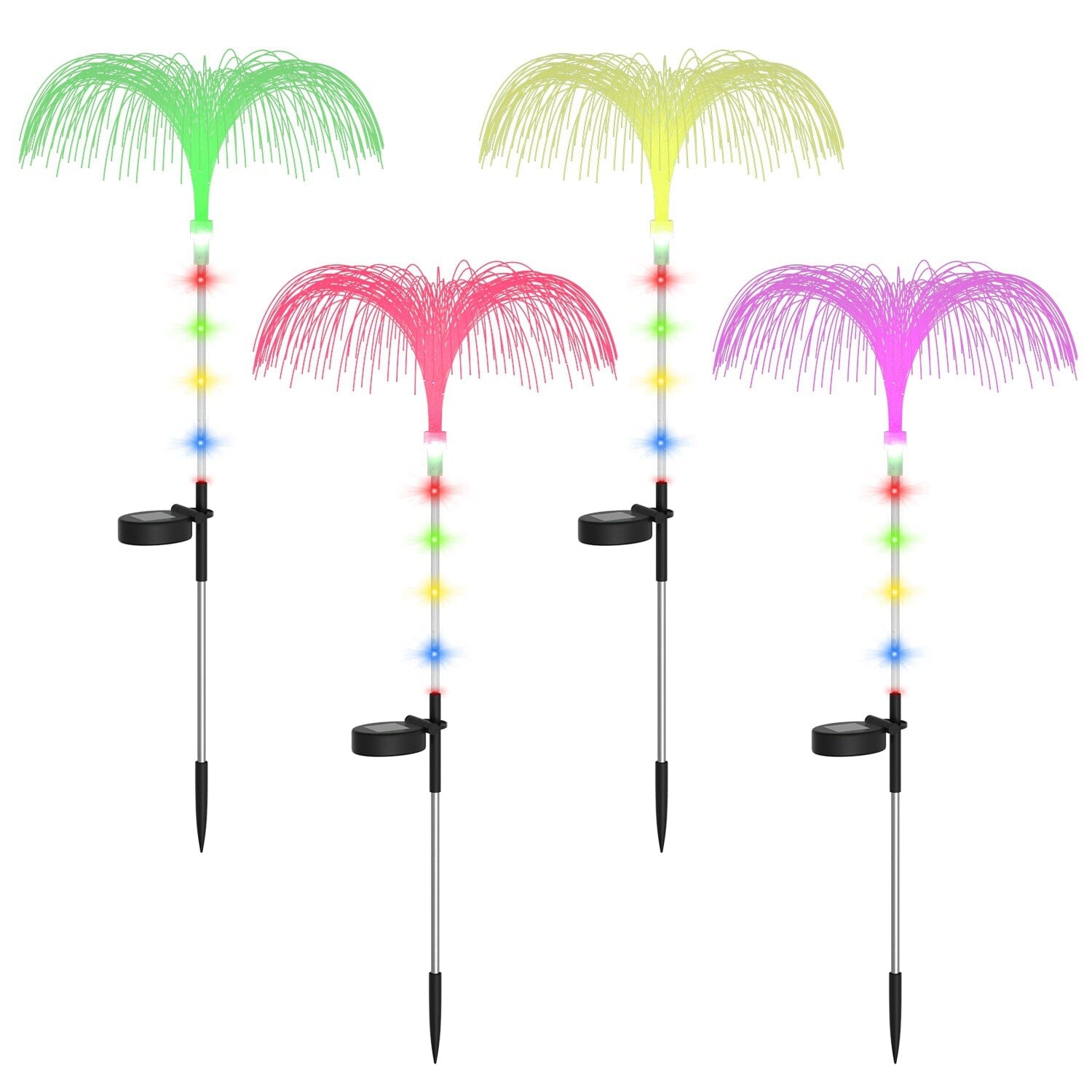 4-Piece: Solar Powered Jellyfish Lights Factory Outlet Cheap Online