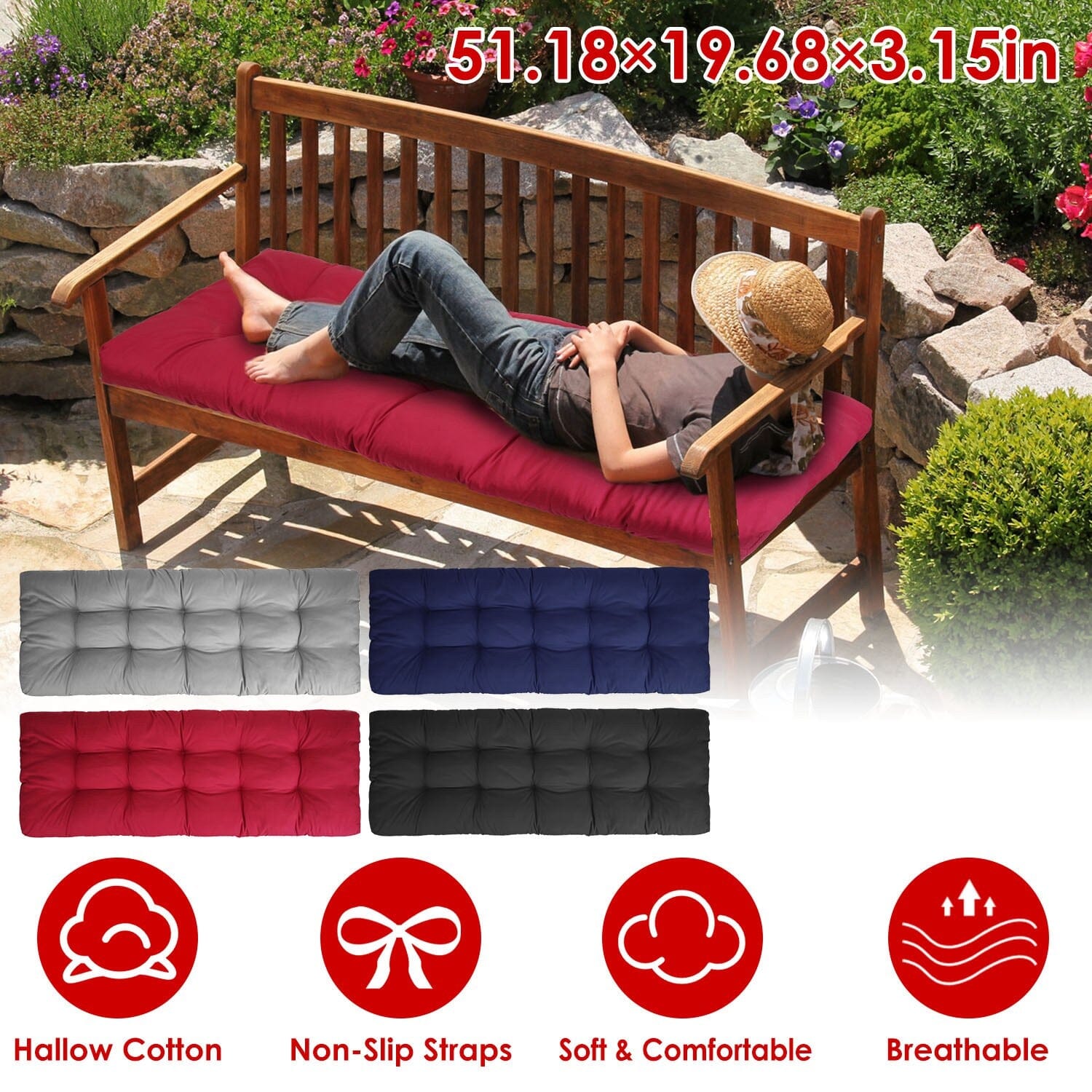 Bench Seat Cushion for Indoor Outdoor Furniture Non-Slip Buy Cheap Websites