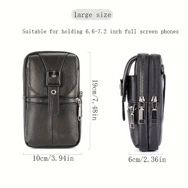 Genuine Leather Multifunctional Cell Phone Bag Outlet 2025 New