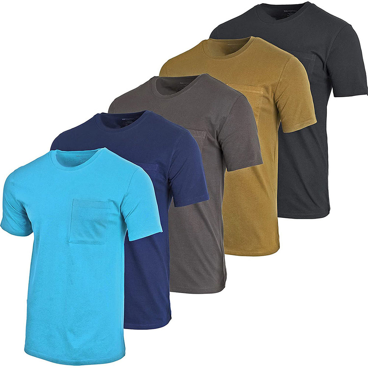 5-Pack: Men's Cotton Crew Neck Pocket T-Shirts Free Shipping Best Seller