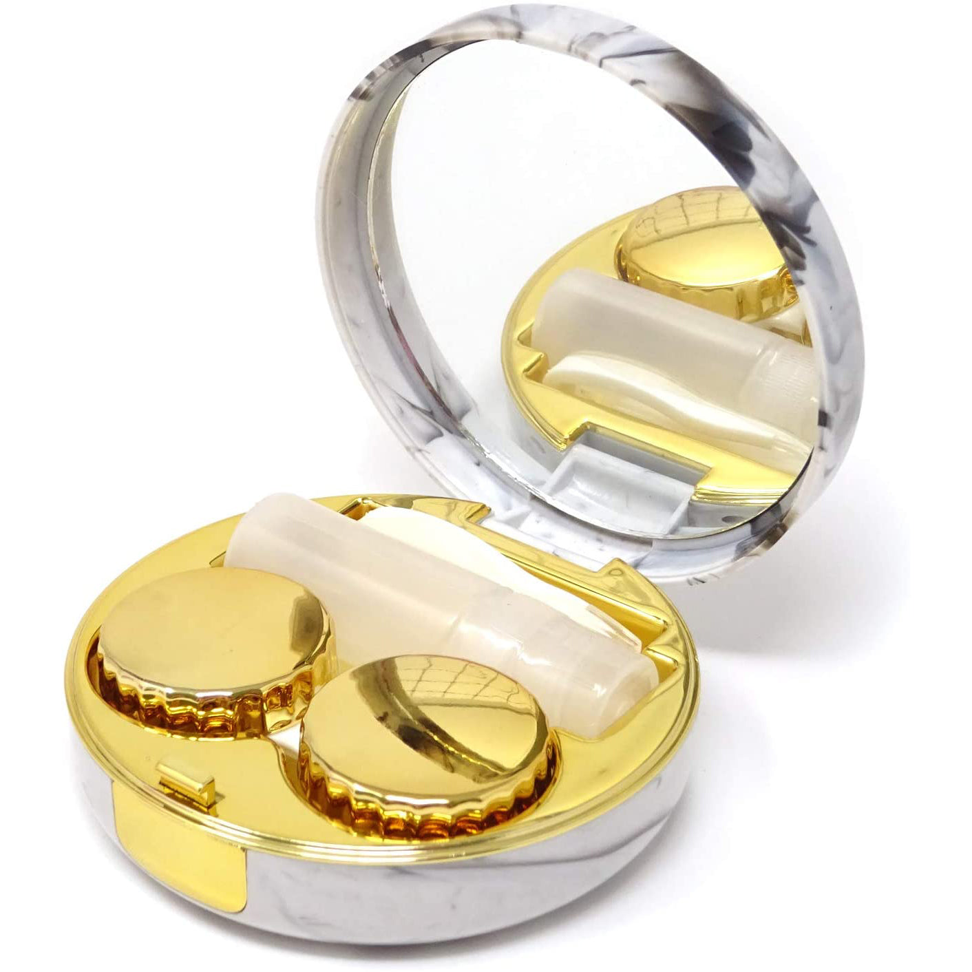 Honbay Fashion Marble Contact Lens Case with Mirror Choice For Sale