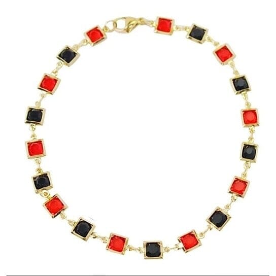 Red And Crystal Square Ankle Bracelet In China Cheap Pice