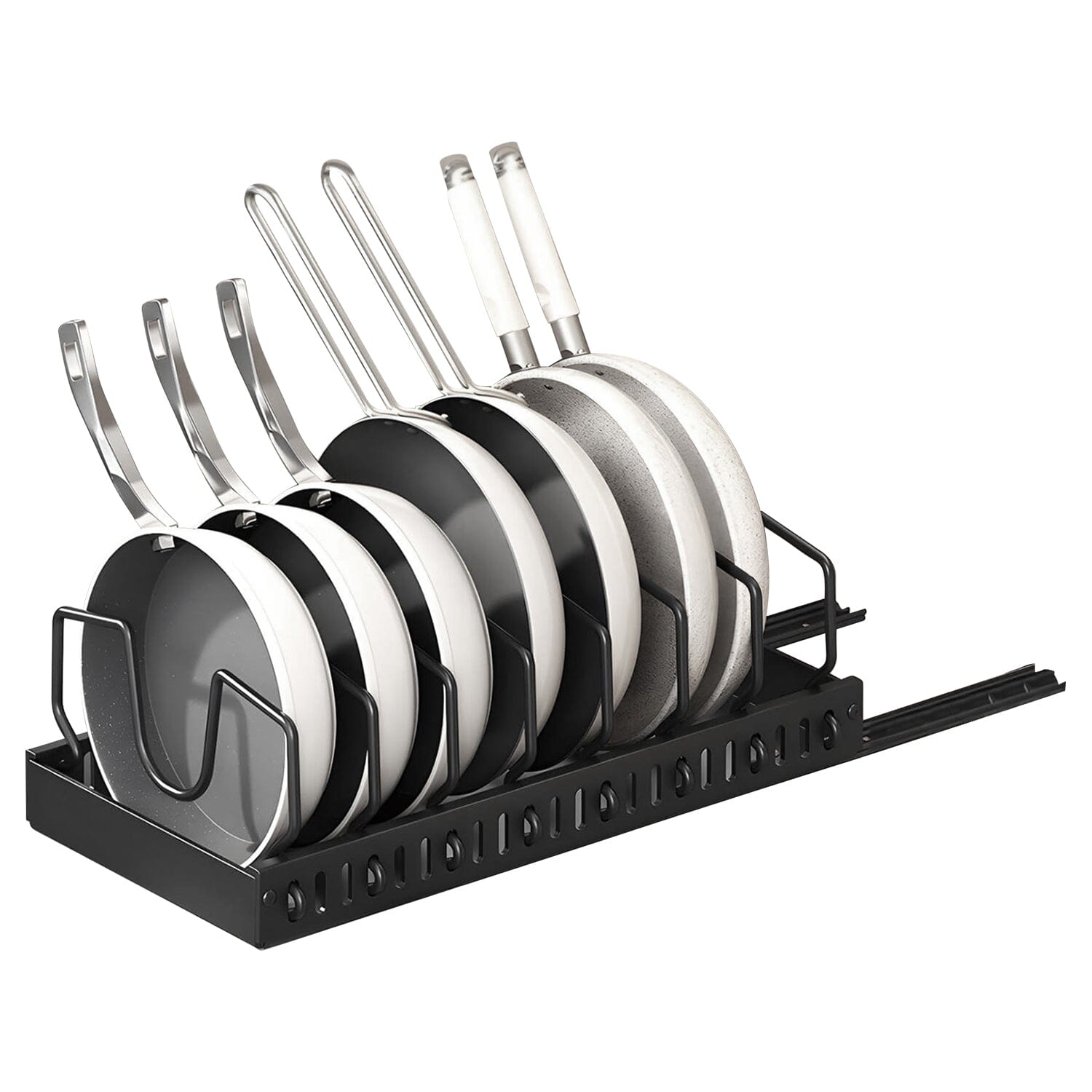 Pull Out Pots and Pans Organizer with 8 Adjustable Dividers Free Shipping Deals