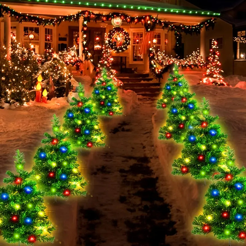 2-in-1 Solar Christmas Tree Lawn Light Sale High Quality