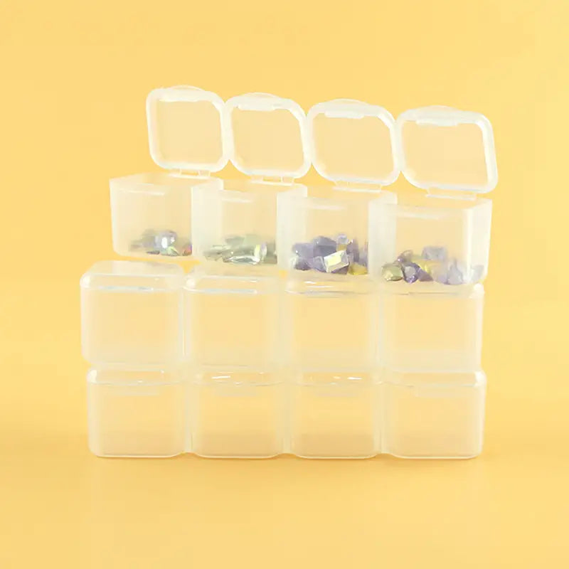 Small 28 Grids Diamond Box Clear Plastic Jewelry Craft Storage Container Sale Classic