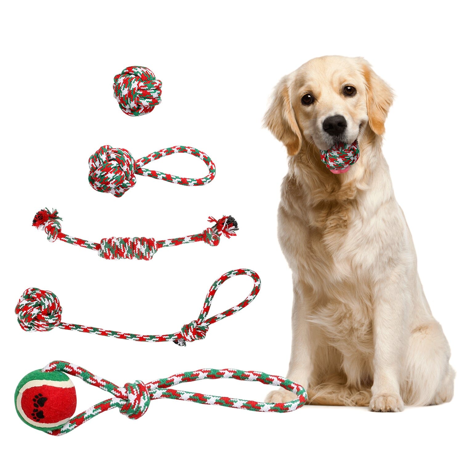 5-Pieces: Christmas Dog Rope Chew Toys Cheap Sale From China