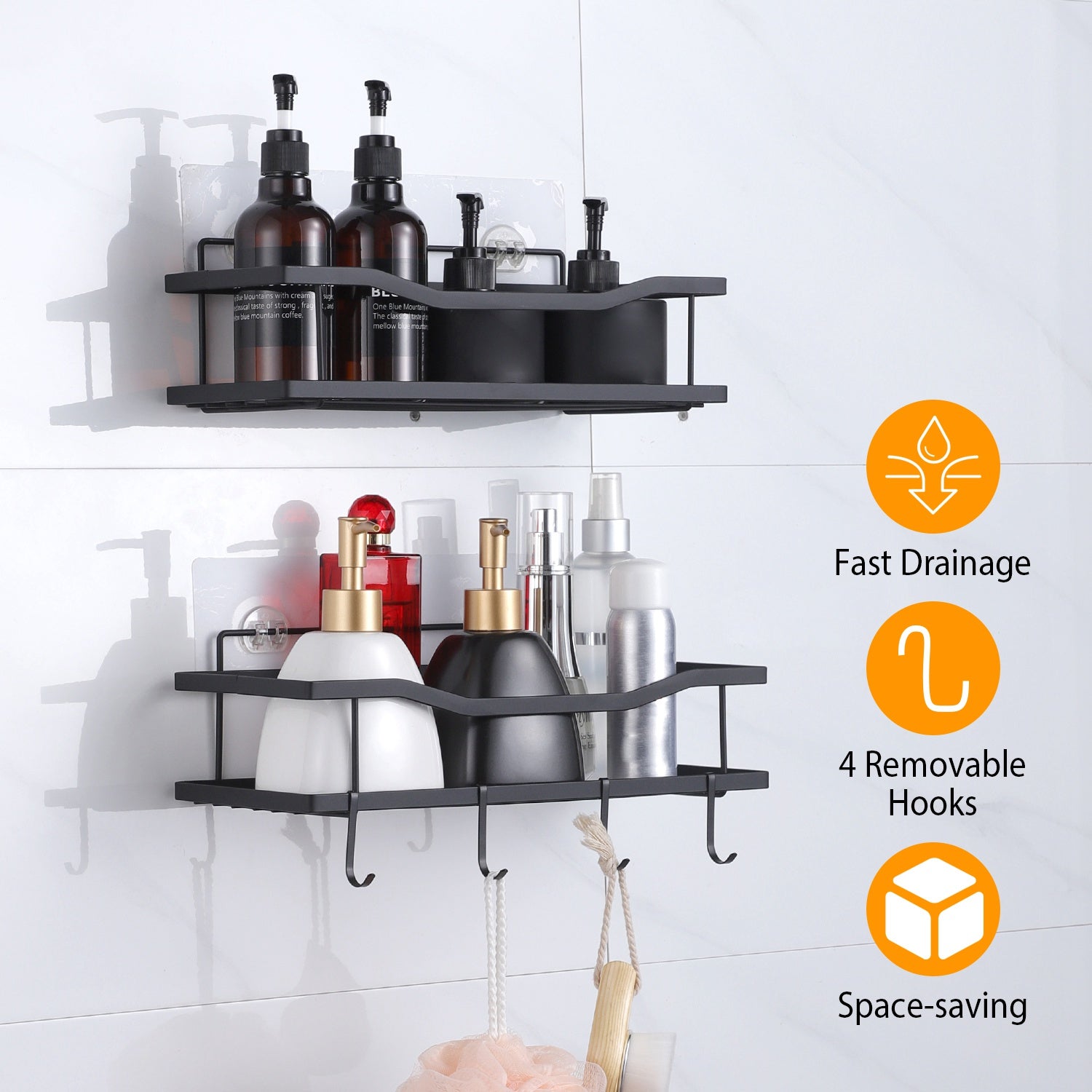 2-Tier Shower Caddy Shelf Holder 2025 Unisex Online