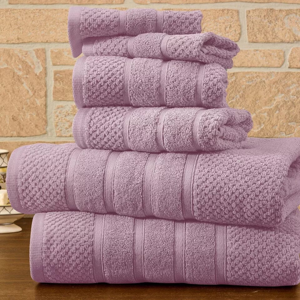 6-Piece Bibb Home Absorbent 100% Egyptian Cotton Towel Set Free Shipping Factory Outlet