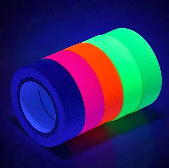 6-Pack: UV Gaffer Fluorescent Party Tape Blacklight Reactive Glow In The Dark Tape Sale Recommend