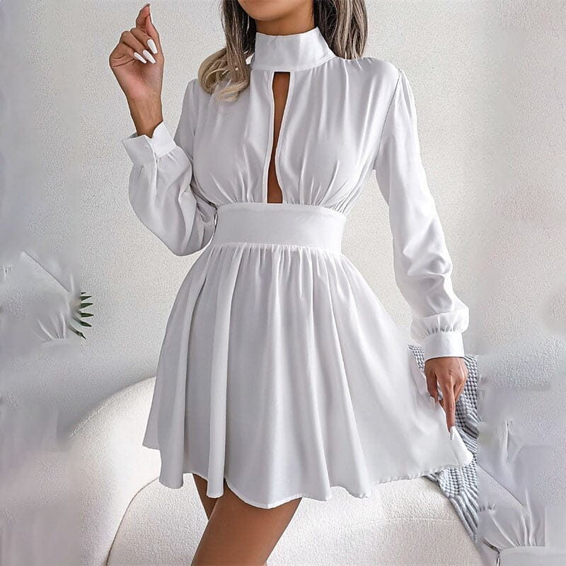 Women's A Line Turtleneck Mini Dress Sale New Styles