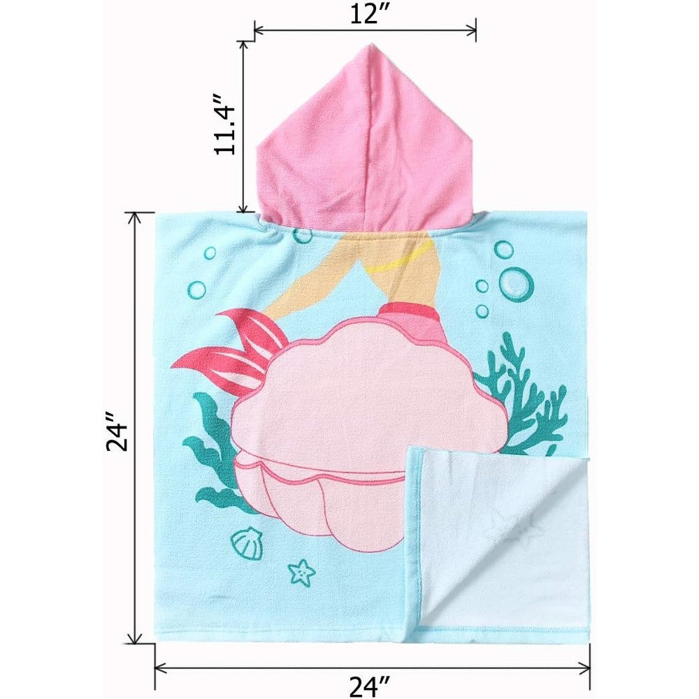 Kids Hooded Soft Microfiber Poncho Towel Big Discount For Sale