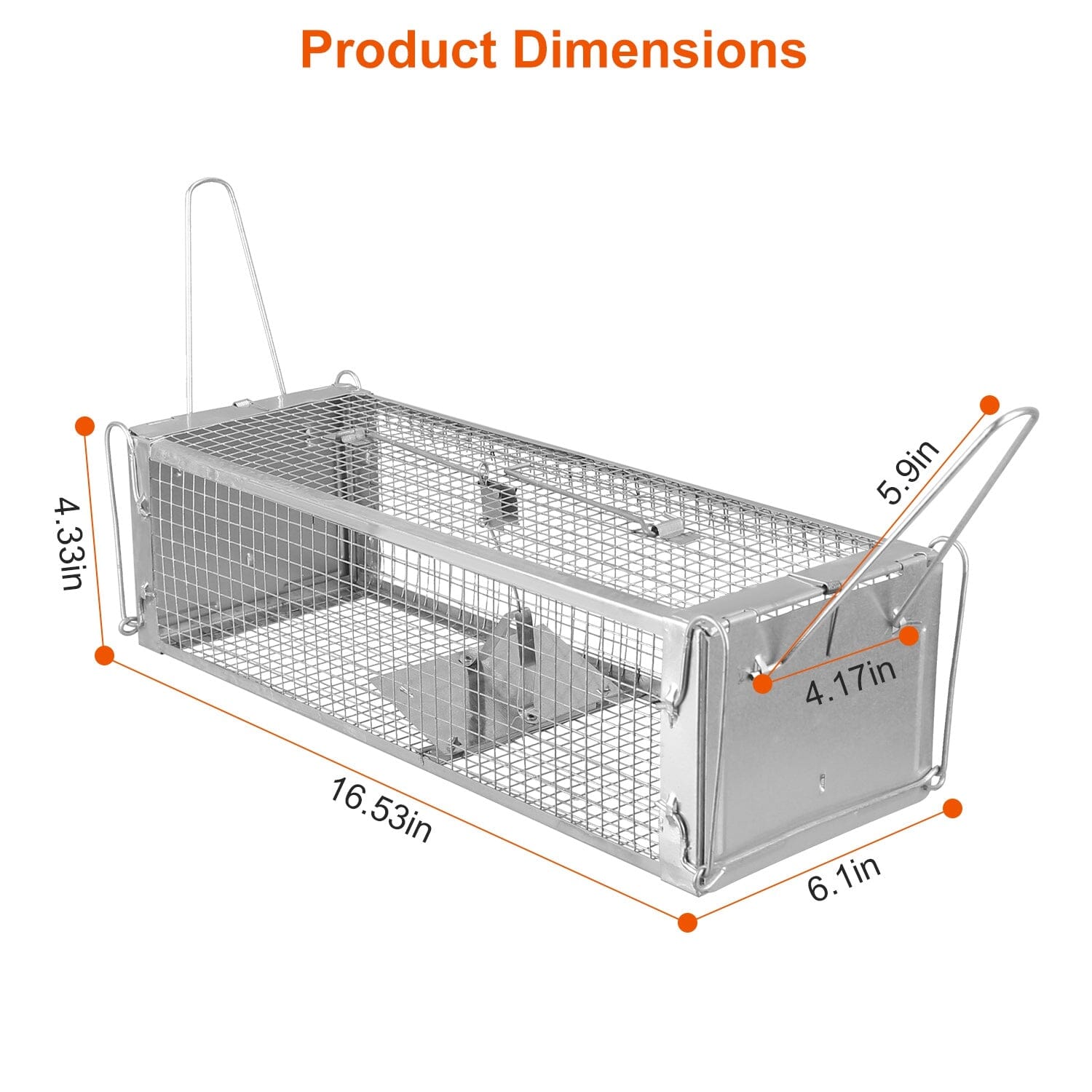 Dual Door Rat Trap Cage Humane with 2 Detachable U Shape Rod Latest Sale Online