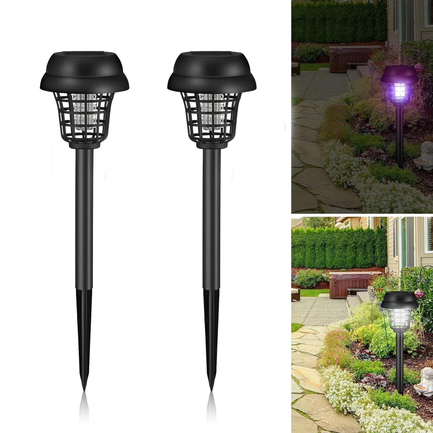 2-Piece: Solar Waterproof Outdoor Bug and Mosquito Zapper 2025 Cheap Pice