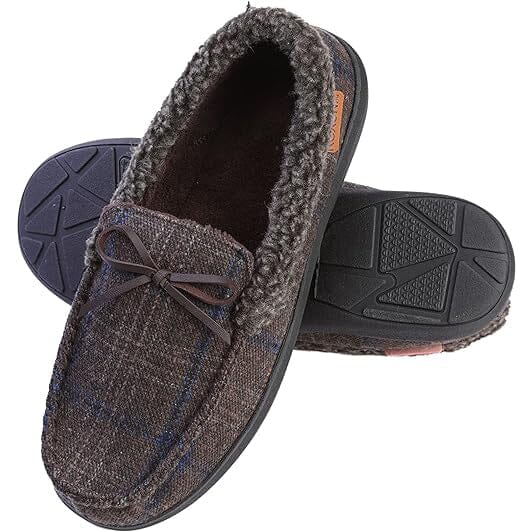 Men's Slippers Moccasin Plush Lined House Shoes Fuzzy Furry Clearance Perfect