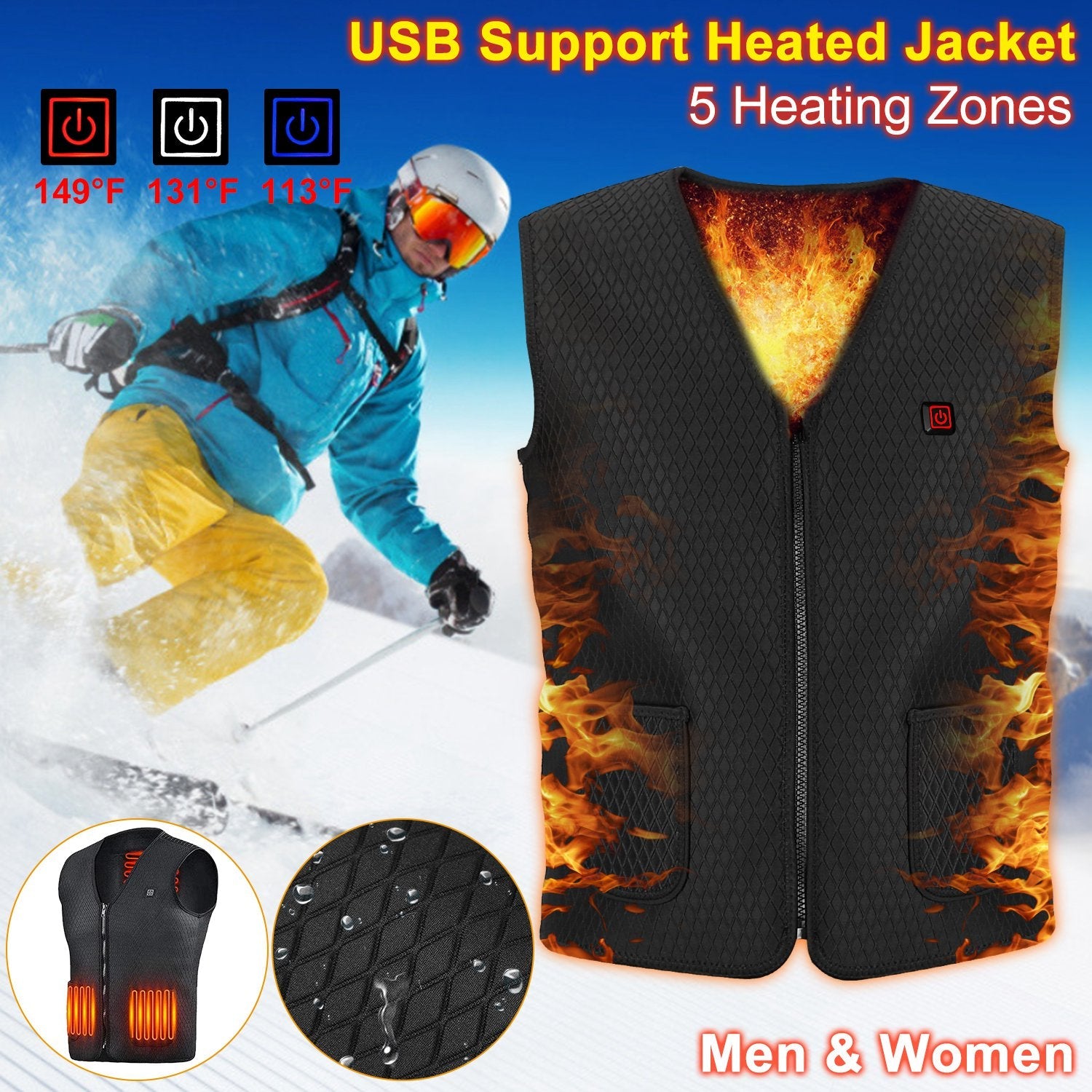 Heat Jacket Vest with 3 Adjustable Temperatures Sale Cheap Pices