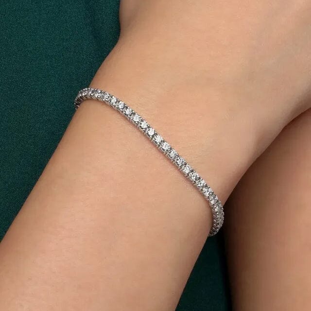 5 Cts Lab-Grown Round Brilliant Cut Diamonds Tennis Bracelet in 14K White Gold Official Sale Online