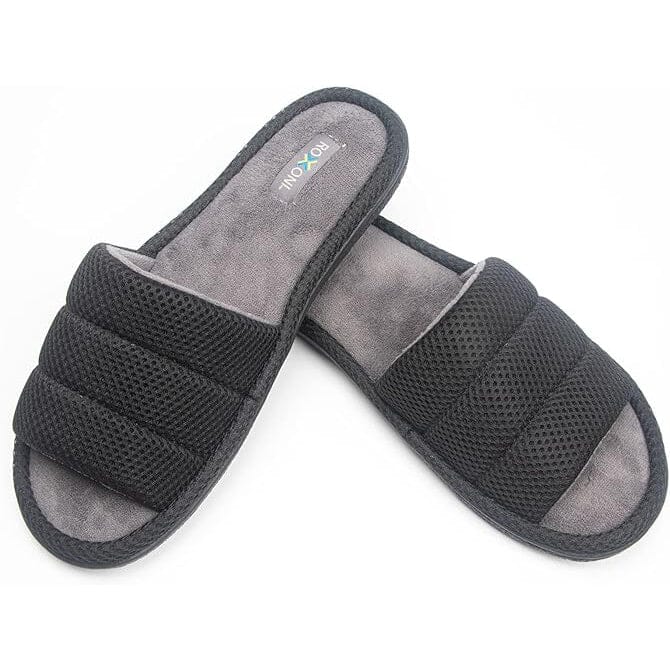 Roxoni Plush Slippers for Men Open Toe House Slippers for Superior Comfort Wholesale Pice Cheap Online