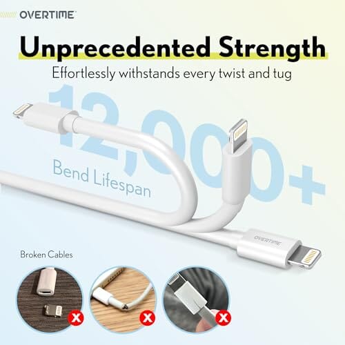 Overtime iPhone MFI Certified 10ft USB-C to Lightning Charging Cable Outlet Discount Authentic