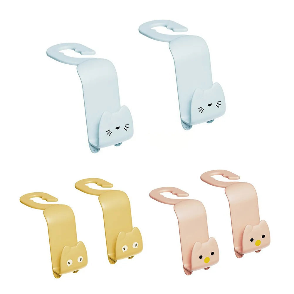 6-Pack: Universal Car Seat Hanger Hooks Cute Cartoon Double-hook Fashionable