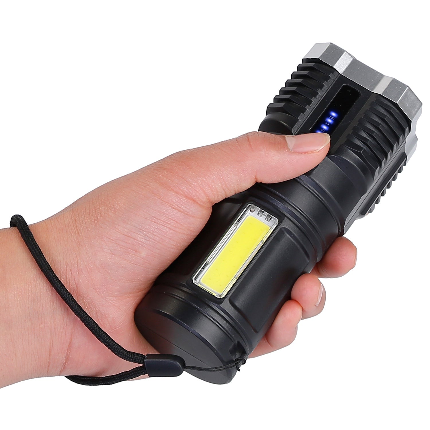 Rechargeable Flashlight LED Floodlight Torch with Strap Super Bright Flashlight Cheap Pices Authentic