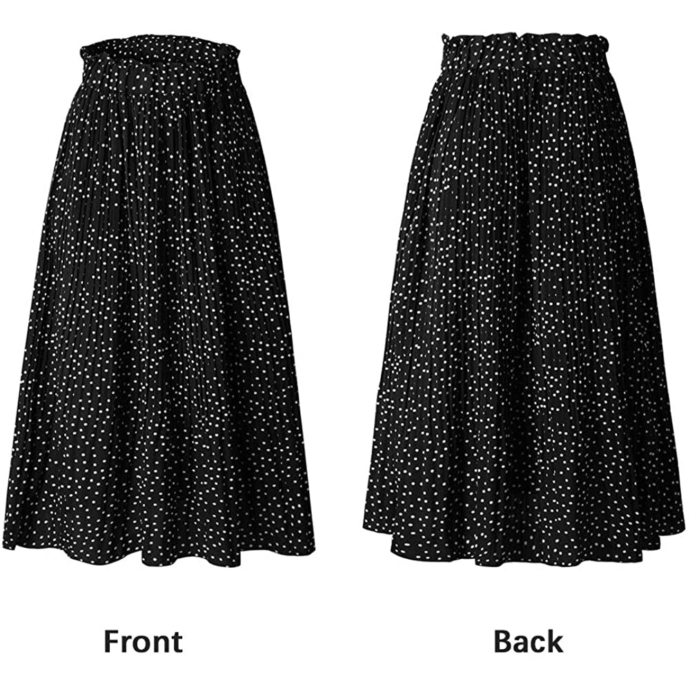 Womens High Waist Polka Dot Pleated Skirt Outlet Buy