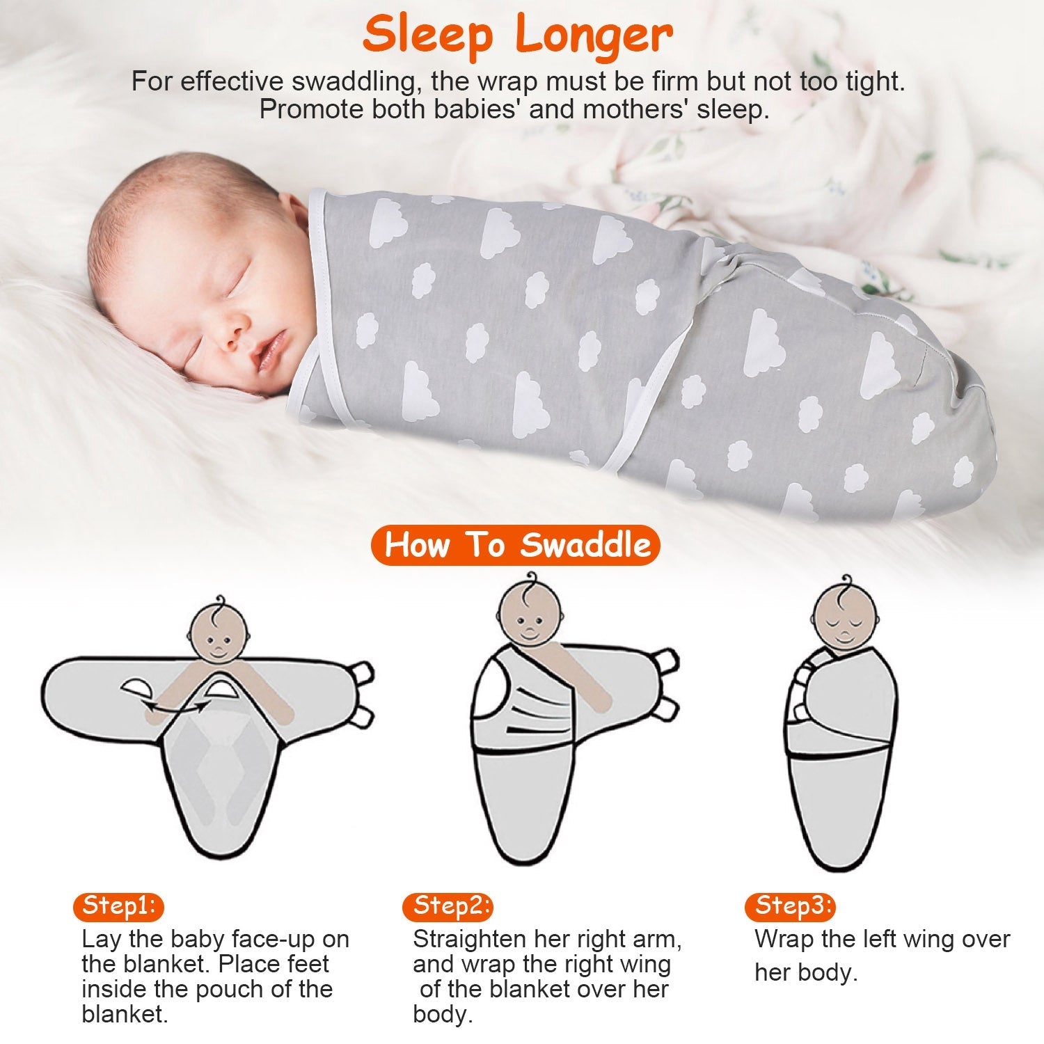 3-Pack: Baby New Born Swaddle Wrap Cheap Sale 100% Original