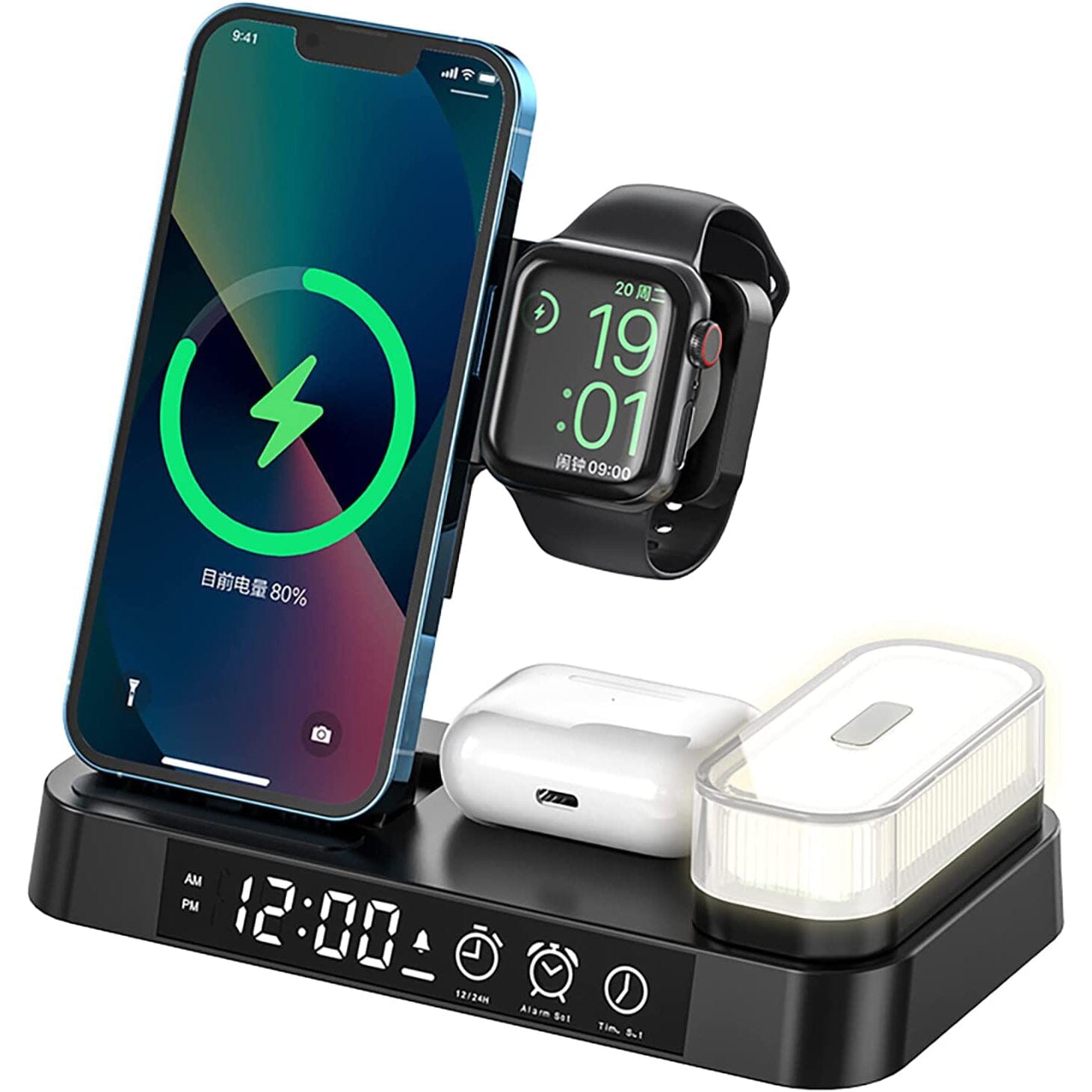 4-in-1 Wireless Charging Station with LED Night Light Buy