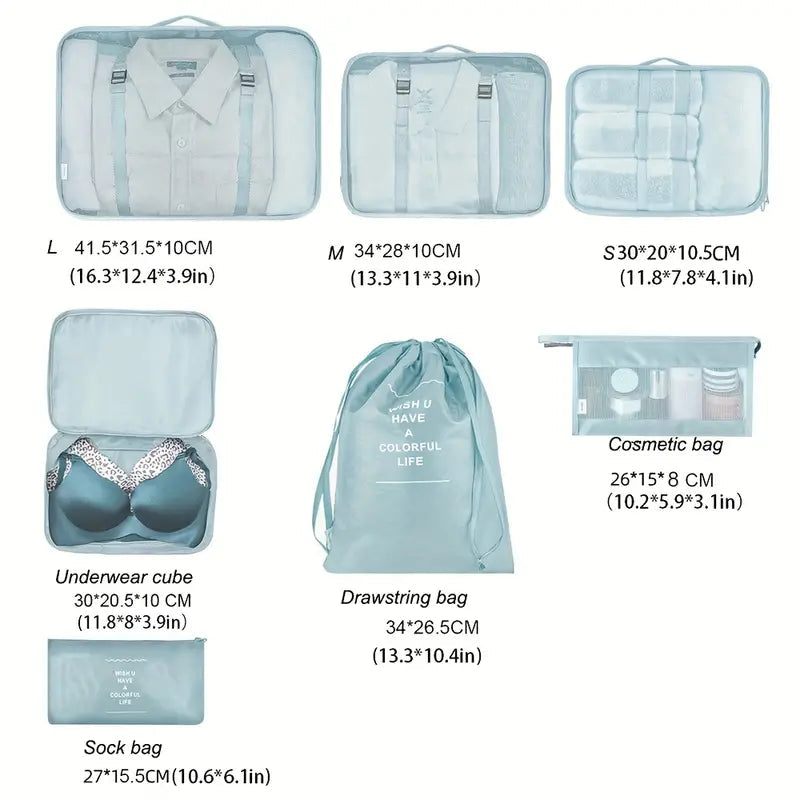 7-Pieces: Travel Luggage Packing Organizers Set Clearance Free Shipping