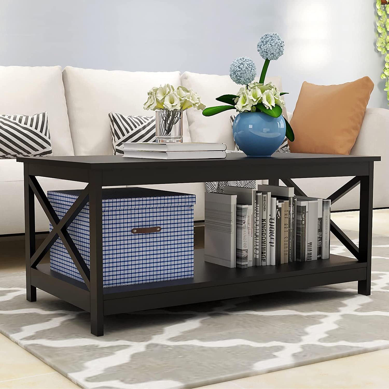 Lecut 39.56” L Concise Style Coffee Table Oxford Console Table Stockist Online