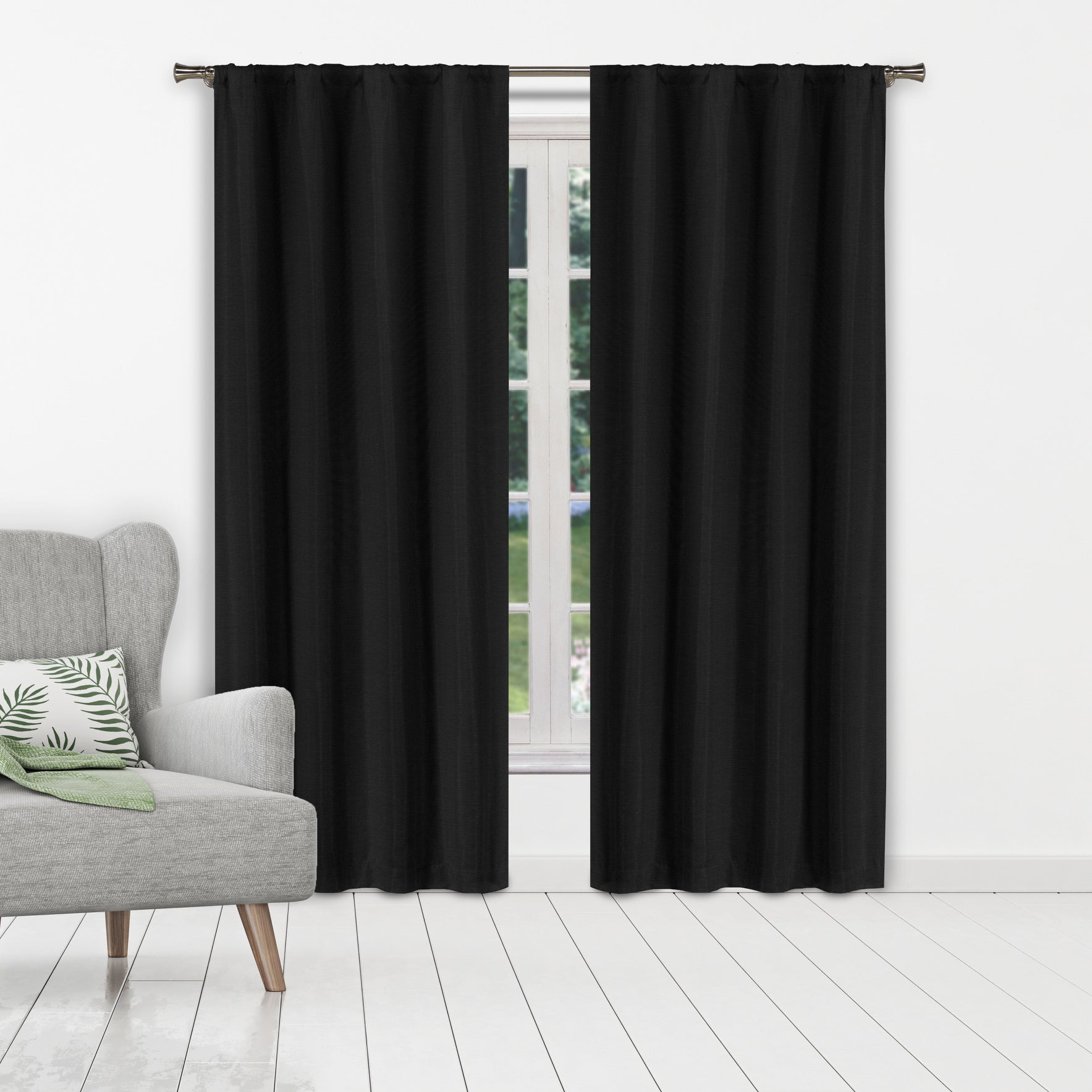 Set of 2: Heavy Solid Textured Blackout Thermal Window Curtain Pair Panel With Credit Card Cheap Online