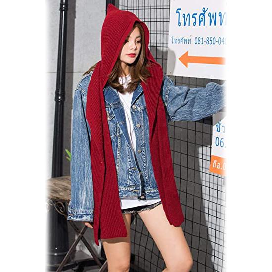 Women's Winter Knitted Hooded Long Scarf Free Shipping Best Pices