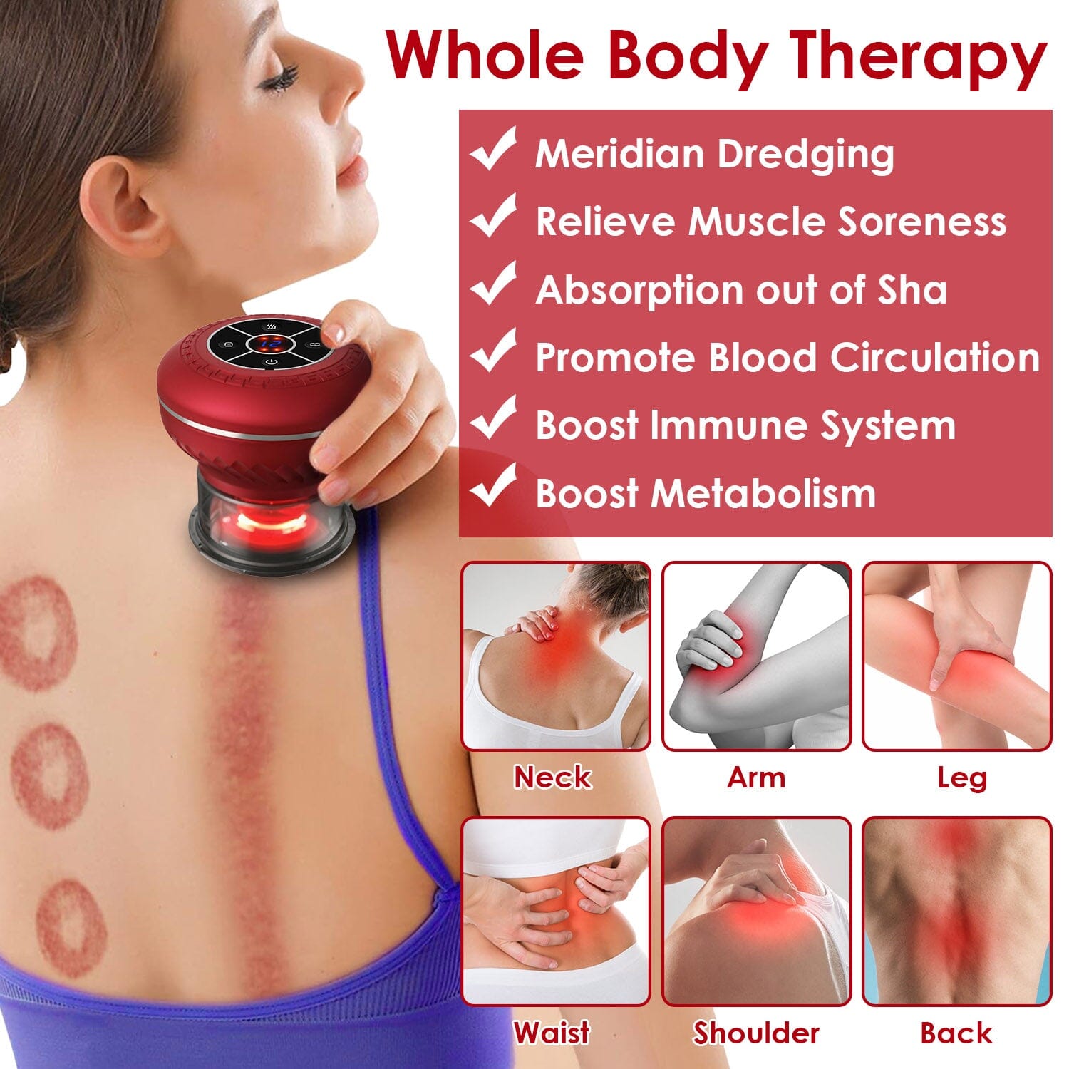 Cuppin Therapy Massager with Red Light Heat Therapy 16 Level Temperature For Cheap Pice