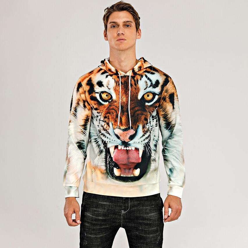 Men's Animal Patterned 3D Tiger Hoodie Really Cheap Shoes Online