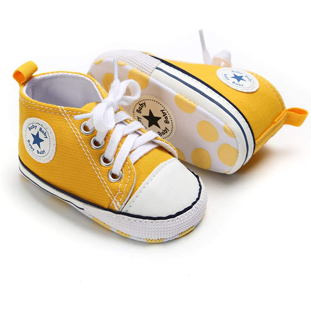 Unisex High Top Sneaker Soft Anti-Slip Sole Newborn Infant Denim Shoes Visit