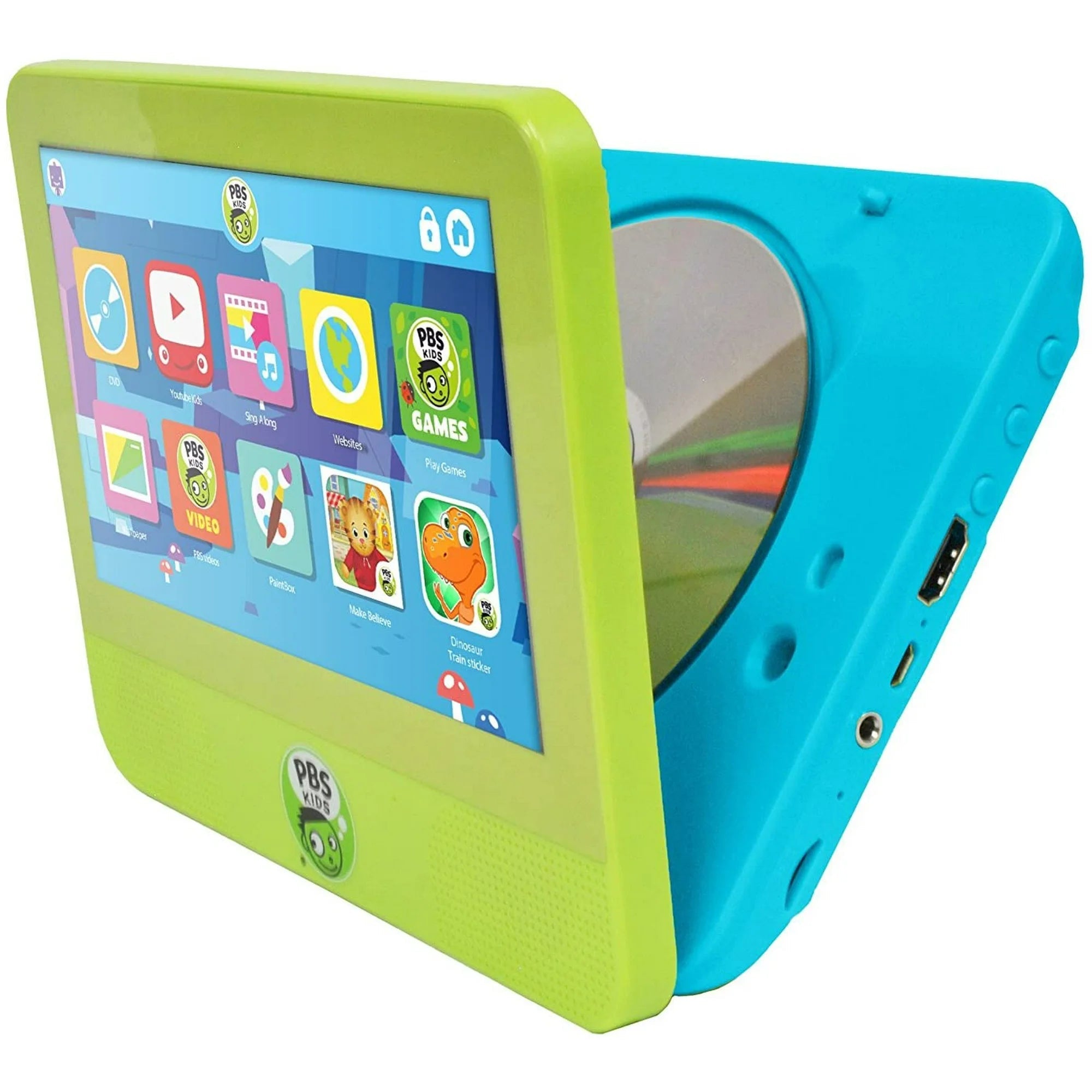 PBS Kids Playtime Pad PBDV704DVDB 7 Tablet with DVD - 1.3GHz -16 GB Storage - 1024 x 600 - Android 7.1 Free Shipping Cost