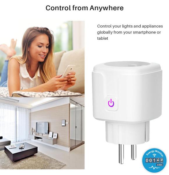 Smart Plug WiFi Socket Power Monitor Timing Function Tuya SmartLife APP Control Works With Alexa Google Assistant Cheap Footlocker Finishline