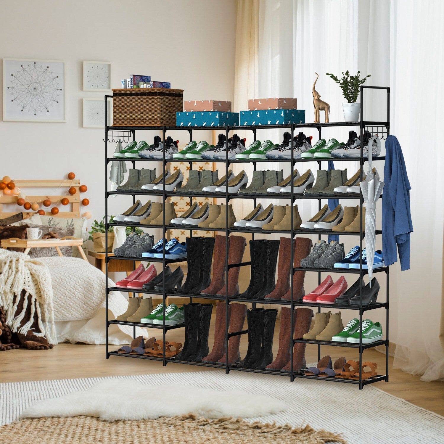 8-Tier Shoe Rack Metal Shoe Storage Shelf Comfortable Cheap Pice