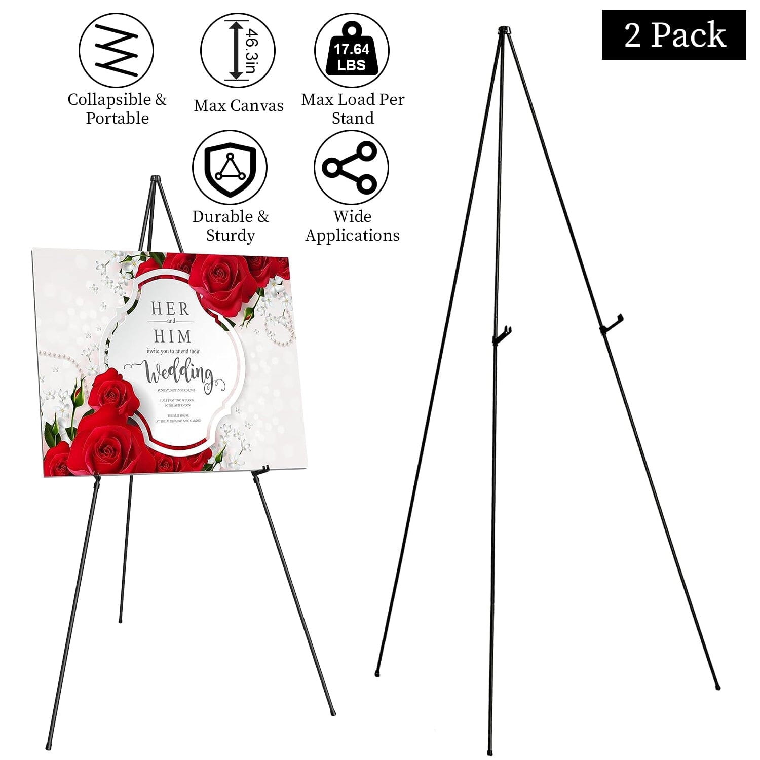 2-Pack: 61 Collapsible A Frame Tripod Easel Iron Alloy Drawing Stand Pick A Best For Sale