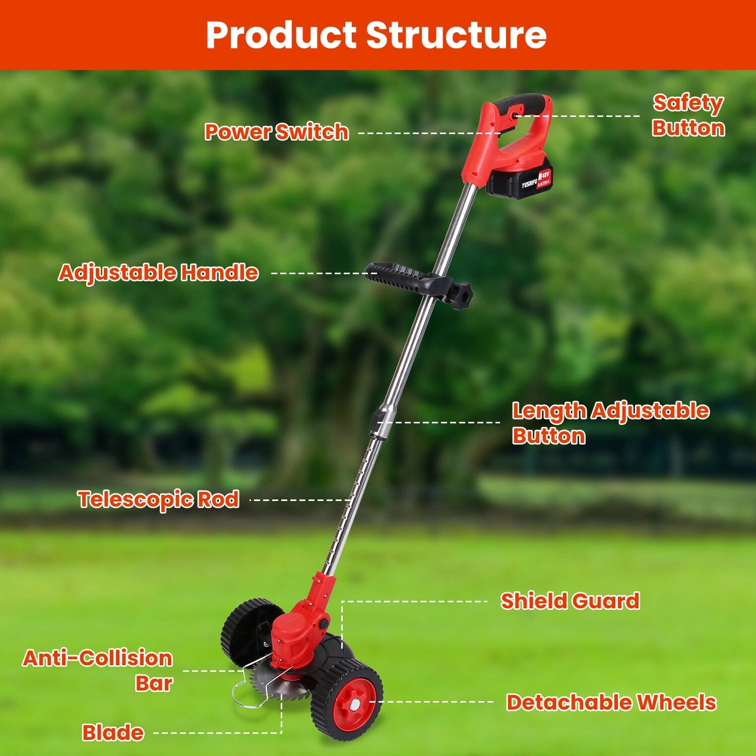 3-in-1 Electric Cordless Grass Wacker Battery Powered Grass Trimmer with Wheels Adjustable Head with 2-Pieces 2500mAh Batteries Really Cheap Shoes Online