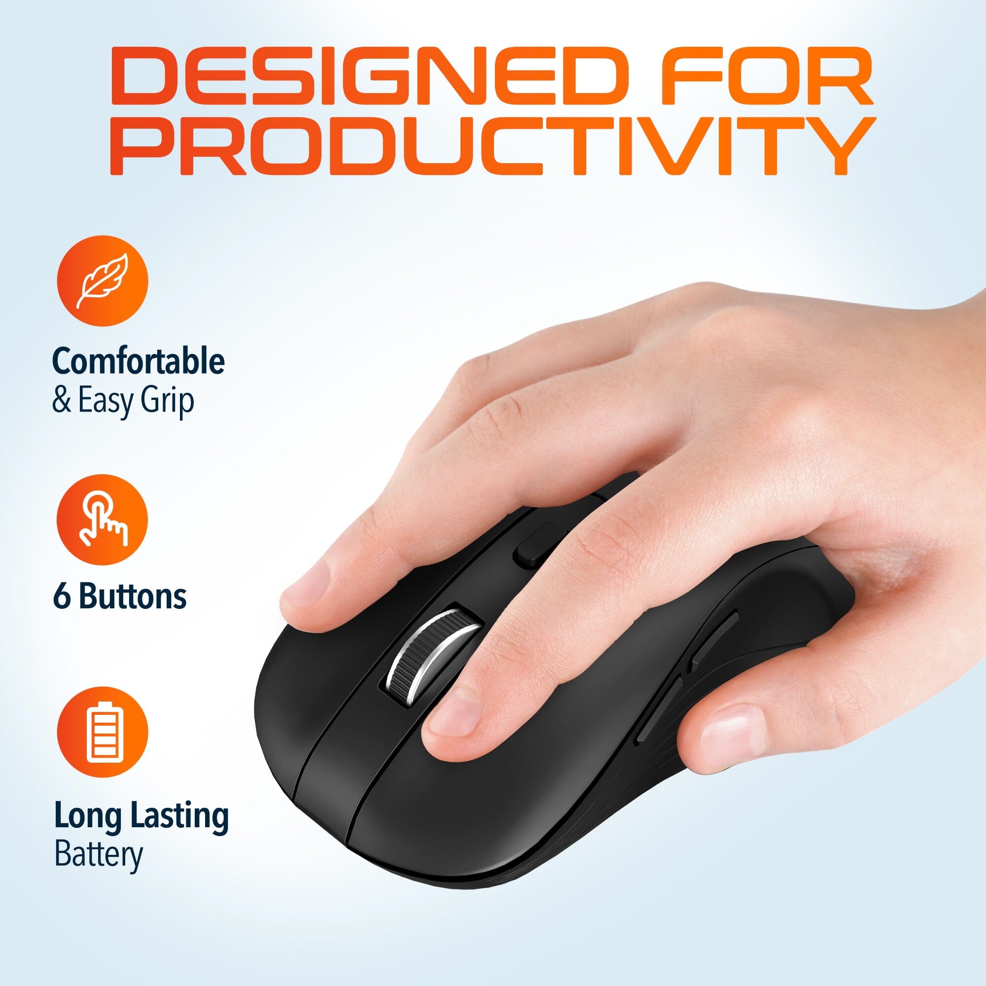 Delton S8 Ergonomic Optical Wireless Mouse Computer Pointing Device with Auto Pair USB Dongle Deals Cheap Pice